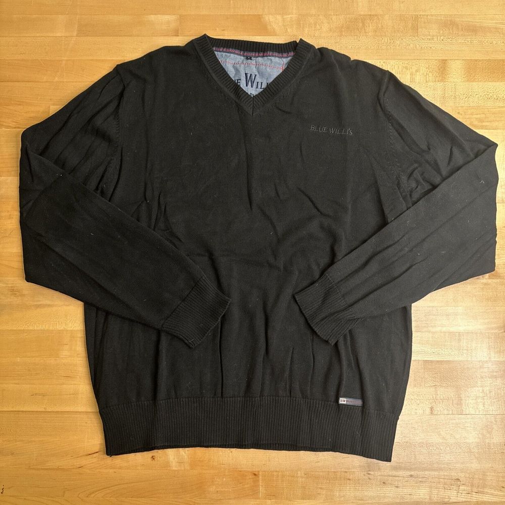 Vintage Blue Willi’s V Neck Sweater Black Men’s L